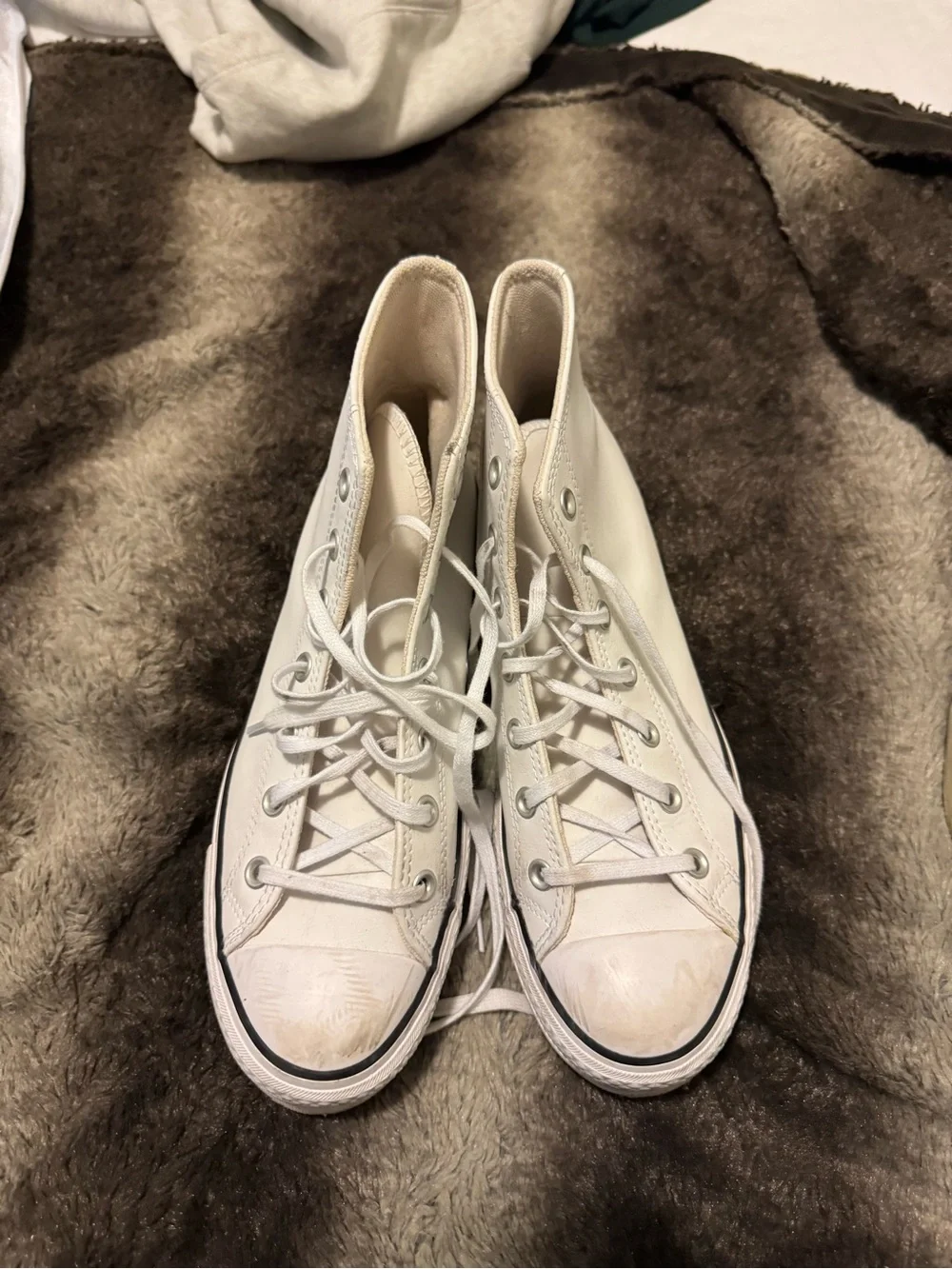 Converse White High Top Platform Sneakers - Picture 2 of 5